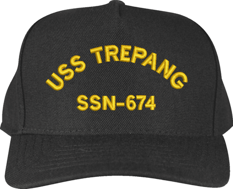 USS Trepang SSN-674 with Dolphins Text Only Custom Embroidered Cap