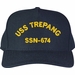 USS Trepang SSN-674 with Dolphins Text Only Custom Embroidered Cap