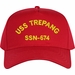 USS Trepang SSN-674 with Dolphins Text Only Custom Embroidered Cap