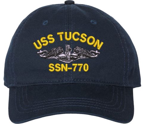 USS Tucson SSN-770 with Dolphins Unstructured Dad Cap