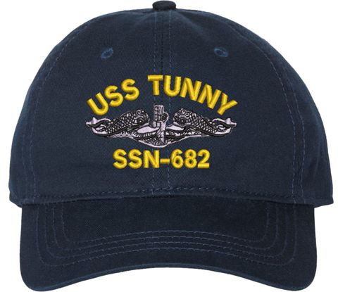 USS Tunny SSN-682 with Dolphins Unstructured Dad Cap