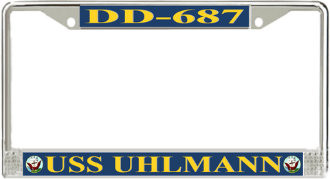 USS Uhlmann DD-687 License Plate Frame