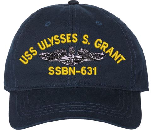 USS Ulysses S Grant SSBN-631 with Dolphins Unstructured Dad Cap