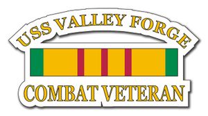 USS Valley Forge CV-45 Vietnam Combat Veteran with Ribbon  Decal