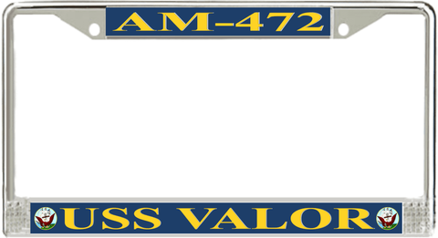 USS Valor AM-472 License Plate Frame