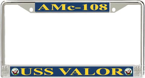 USS Valor AMc-108 License Plate Frame
