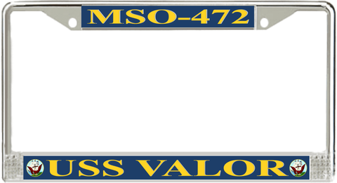 USS Valor MSO-472 License Plate Frame