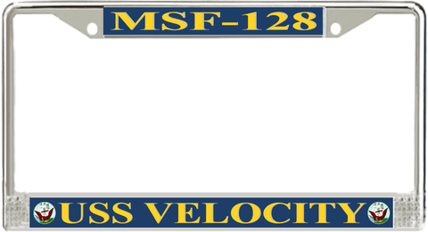 USS Velocity MSF128 License Plate Frame