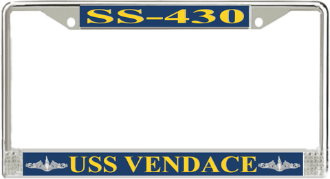 USS Vendace SS-430 License Plate Frame
