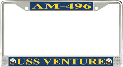 USS Venture AM-496 License Plate Frame