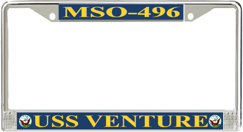 USS Venture MSO-496 License Plate Frame