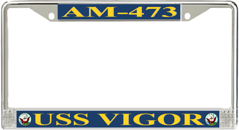 USS Vigor AM-473 License Plate Frame