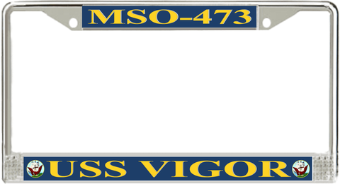 USS Vigor MSO-473 License Plate Frame