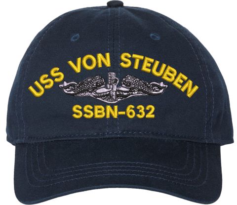 USS Von Steuben SSBN-632 with Dolphins Unstructured Dad Cap