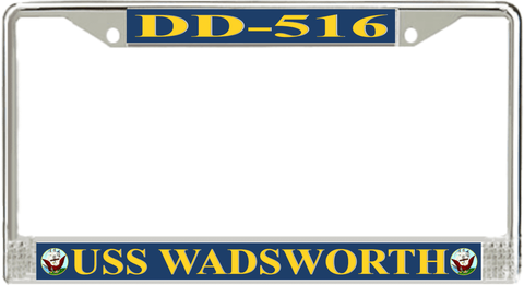 USS Wadsworth DD-516 License Plate Frame