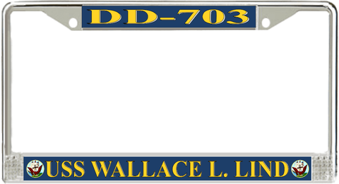 USS Wallace L. Lind DD-703 License Plate Frame