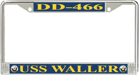 USS Waller DD-466 License Plate Frame
