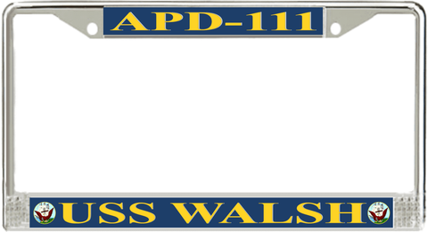 USS Walsh APD-111 License Plate Frame
