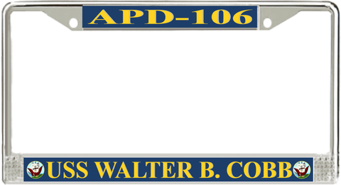 USS Walter B. Cobb APD-106 License Plate Frame