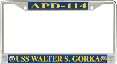 USS Walter S. Gorka APD-114 License Plate Frame