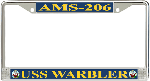 USS Warbler AMS-206 License Plate Frame