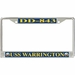 USS Warrington DD-843 License Plate Frame