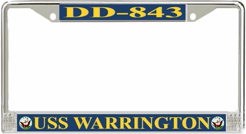 USS Warrington DD-843 License Plate Frame