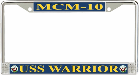 USS Warrior MCM-10 License Plate Frame