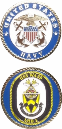 USS Wasp LHD-1 Officer Challenge Coin
