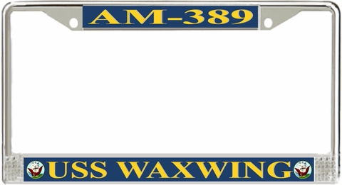 USS Waxwing AM-389 License Plate Frame