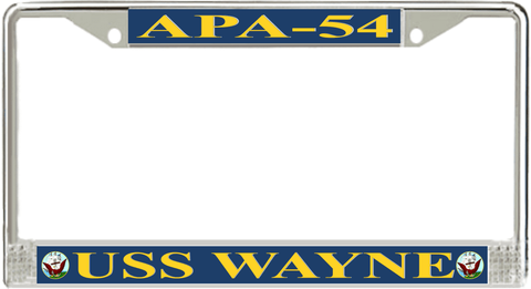 USS Wayne APA-54 License Plate Frame