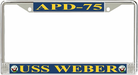 USS Weber APD-75 License Plate Frame