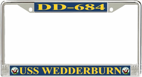USS Wedderburn DD-684 License Plate Frame
