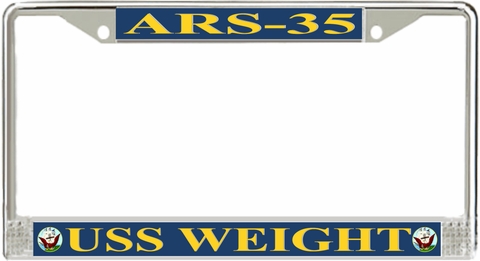 USS Weight ARS-35 License Plate Frame