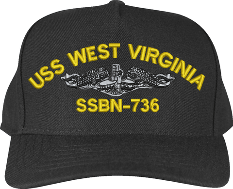 USS West Virginia SSBN-736 Custom Embroidered Cap