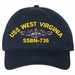 USS West Virginia SSBN-736 with Dolphins Unstructured Dad Cap