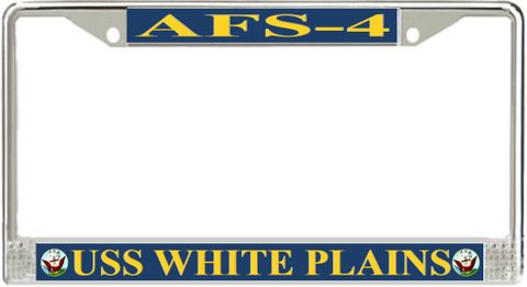 USS White Plains AFS-4 License Plate Frame