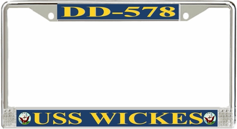 USS Wickes DD-578 License Plate Frame