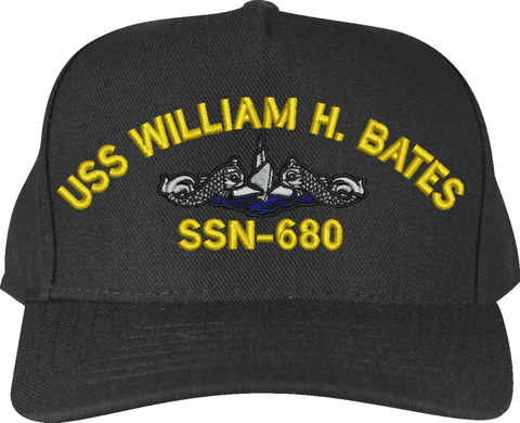 USS William H. Bates SSN-680 with Blue Water Dolphins Custom Embroidered Cap
