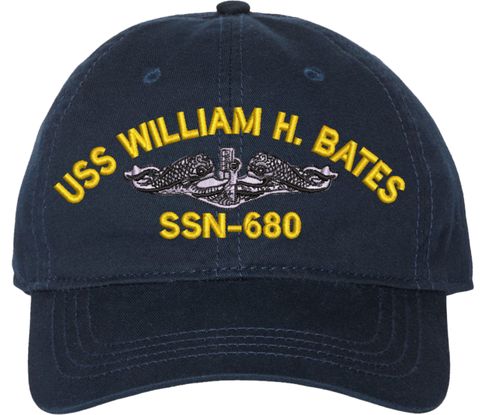 USS William H Bates SSN-680 with Dolphins Unstructured Dad Cap