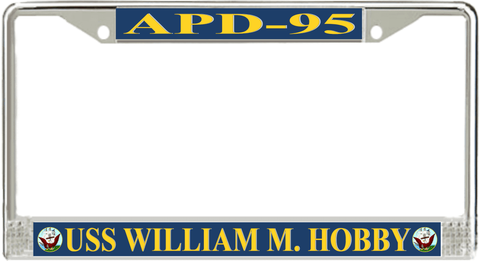 USS William M. Hobby APD-95 License Plate Frame