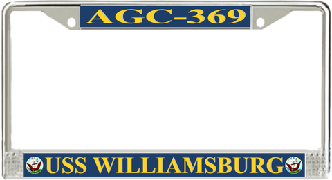 USS Williamsburg AGC-369 License Plate Frame