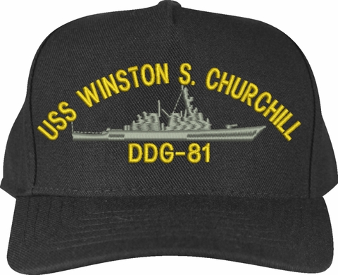 USS Winston S. Churchill DDG-81 Ship Custom Embroidered Cap