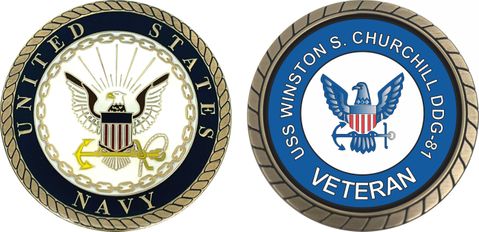 USS Winston S Churchill DDG-81 Veteran Challenge Coin