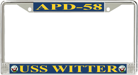USS Witter APD-58 License Plate Frame