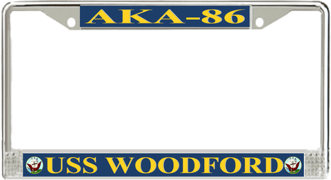 USS Woodford AKA-86 License Plate Frame