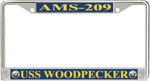 USS Woodpecker AMS-209 License Plate Frame