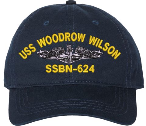 USS Woodrow Wilson SSBN-624 with Dolphins Unstructured Dad Cap