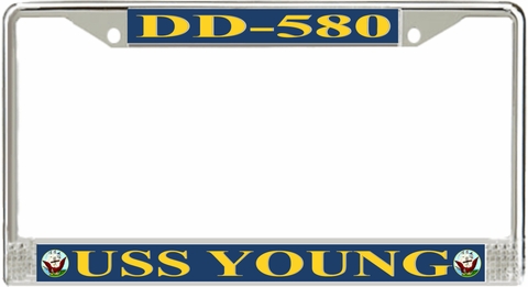 USS Young DD-580 License Plate Frame