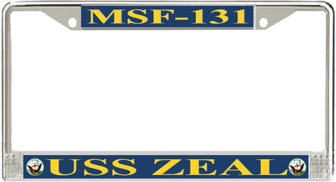 USS Zeal MSF-131 License Plate Frame